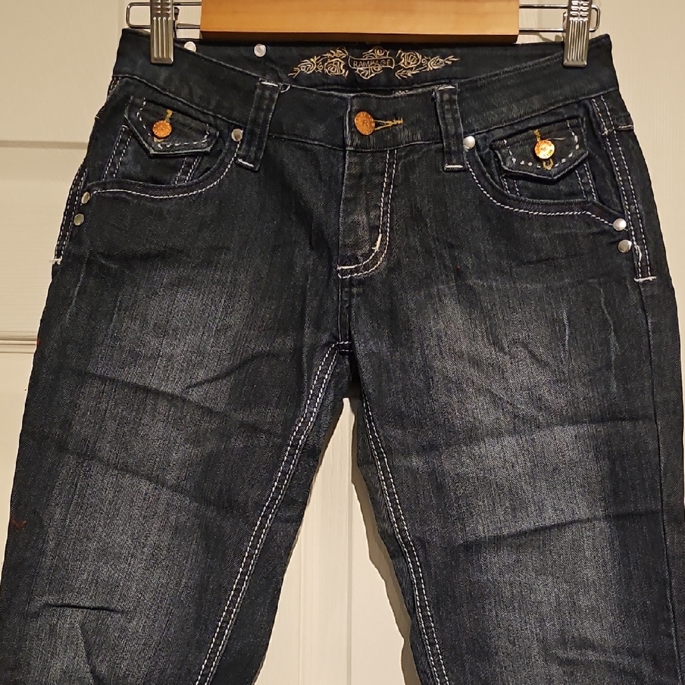 Vintage Rampage Women’s Dark Wash Bootcut Jeans – Size 3
